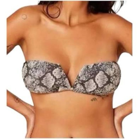 Andie Swim Scala Strapless Bikini Top in Snakeskin - Picture 1 of 4